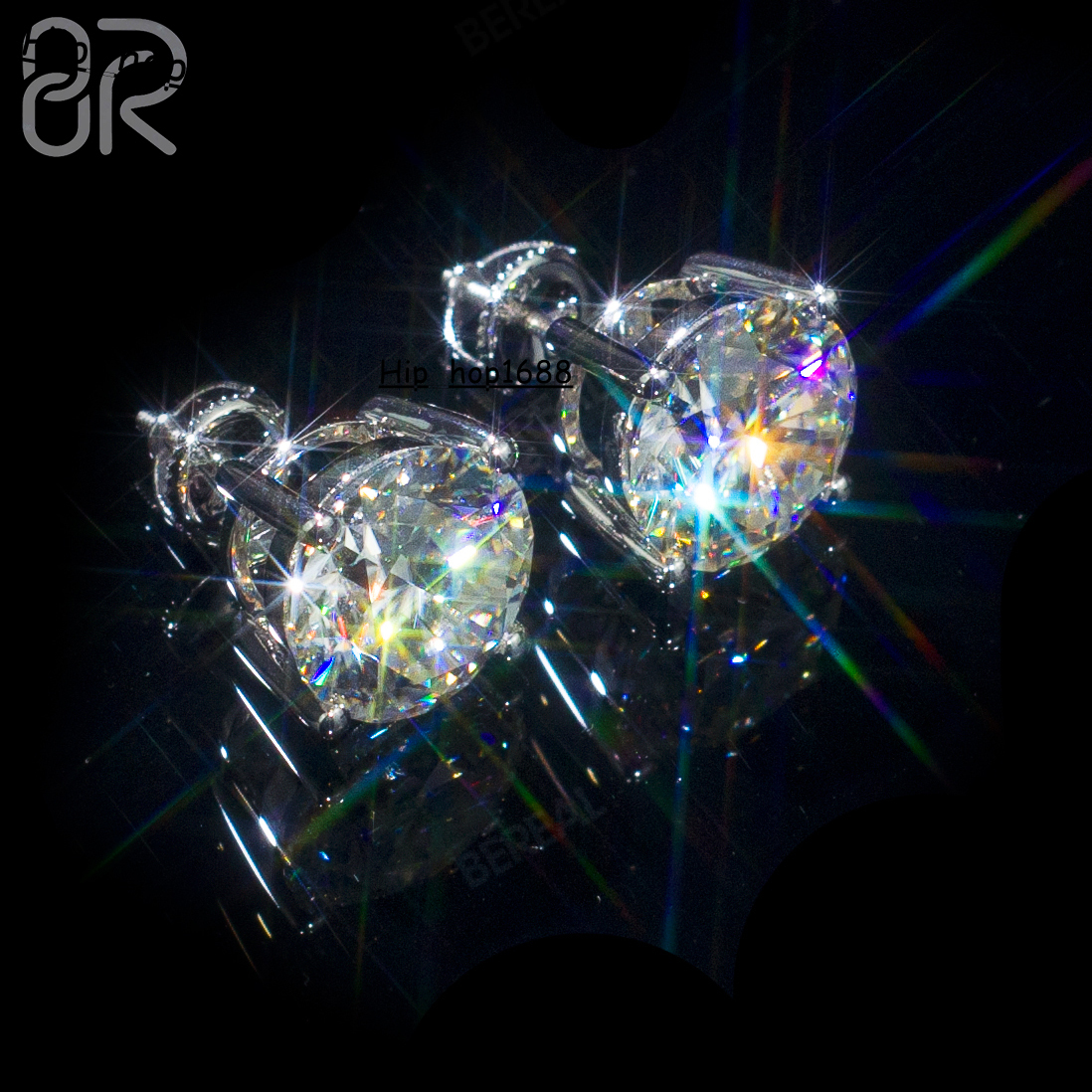 Hot Selling Gold Plated Vvs Moissanite Earring Pass Diamond Tester Round Brilliant Cut Diamond 925 Silver Stud Earrings Women