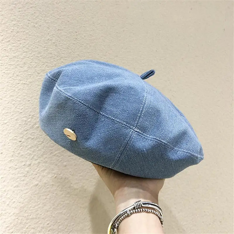 Womens Denim Beret Hat Jeans Berets Painter Hats Spring Beanie Hat Retro Octagonal Cap Female Ladies Outdoor Leisure Visor Caps 250729