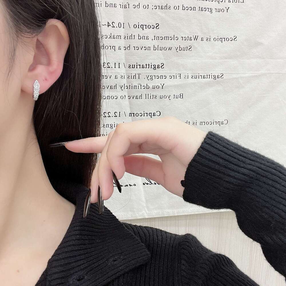 INS Dia-Studded Snake-Shaped Earrings for Women, Light Niche Design, High-End Hoop Earrings, Unique Cold Style Ear Jewelry 0d7