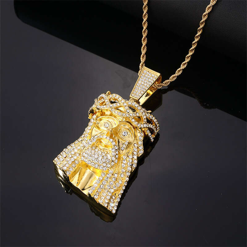 Inlaid Dia Old Man Pendant Hip Hop Versatile Jewelry Alloy Creative Fashion Necklace
