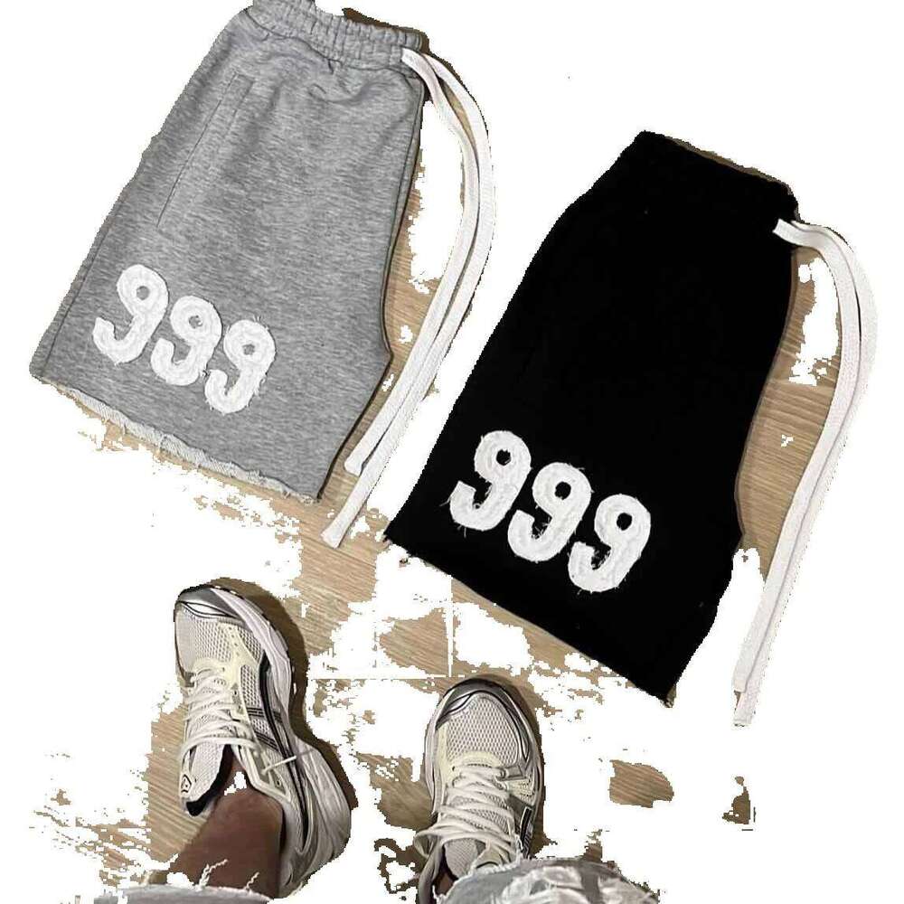 2025 New Cotton Shorts 999 Digital Print Adjustable Drawstring Casual Sports Versatile Style