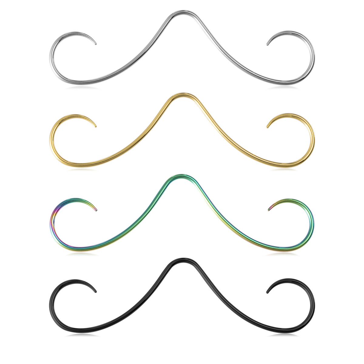 Wholesale of stainless steel beard curved hook nose spacer earrings and body piercing accessories