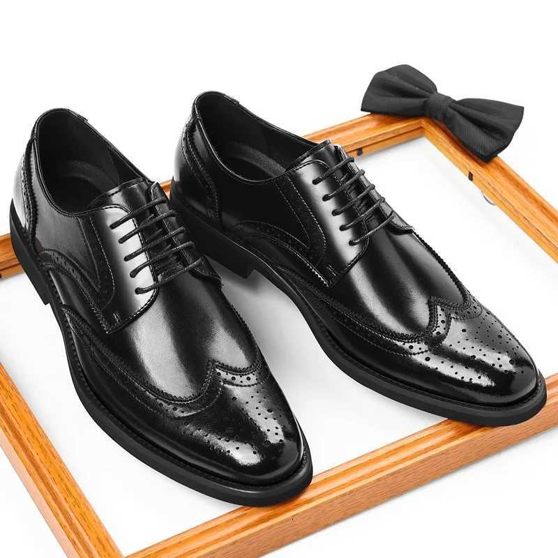 Classic Mens Formal Shoes Fion Casual Leather Shoe Brogue Shoes Cow Leather Business Dress Shoes for Men Wedding Shoe Y250730