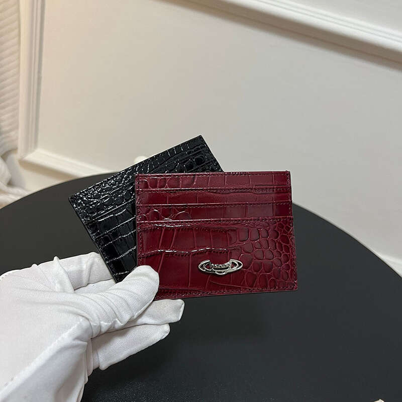 Designer wallet Viviennelies Westwoodlies bag wallet High Quality Passport Holder Mens Women Purse Leather Business Coin Change Card Pack Bag Saturn Bag 695