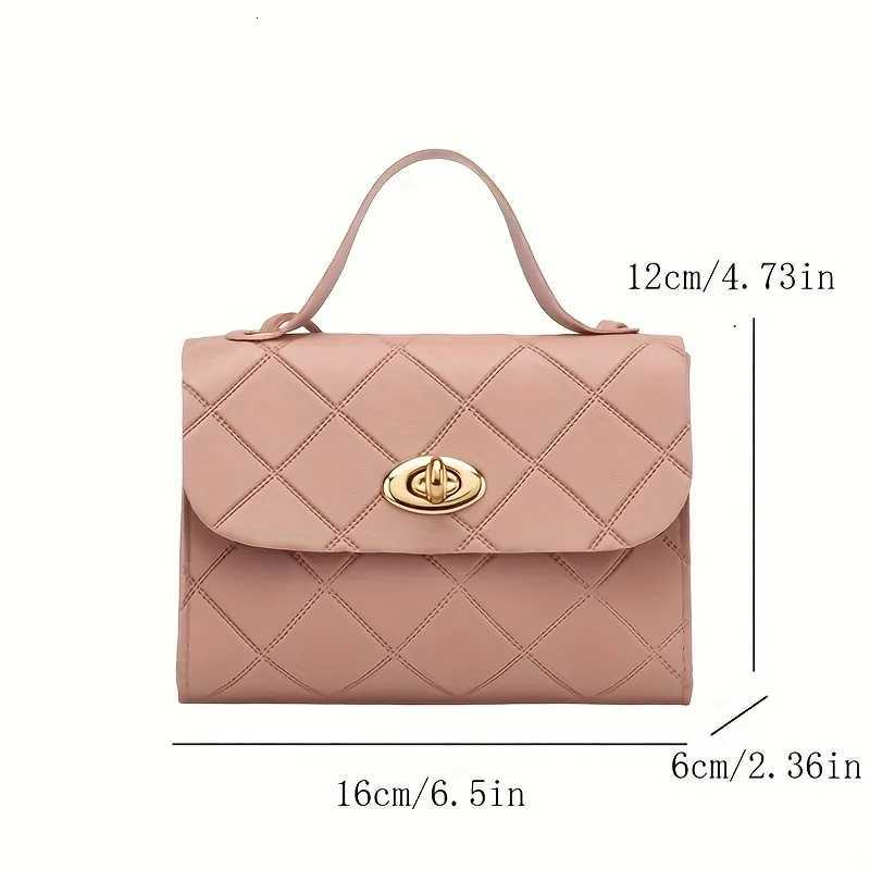 Korean Style Diamond Quilted Square Bag for Women Trendy Top Handle Crossbody Bag Chain Underarm Purse Shoulder Bag Y250730