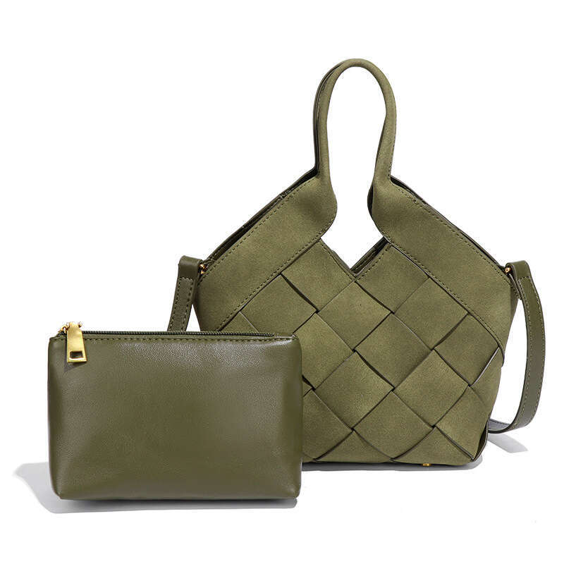 New Women Lazy Style Suede Handmade Tote Woven Handbag Single Shoulder Crossbody Bag