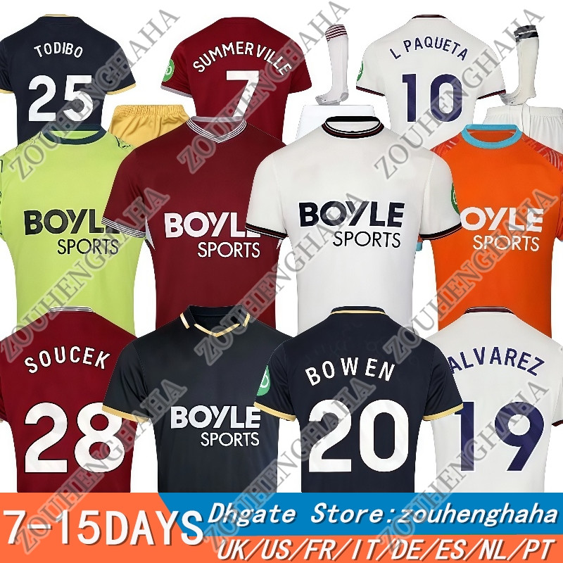 S-4XL wEsT HAMe Vintage Football Shirt Jersey kit 2024 25 Home Away Soccer Jerseys Men Kids Player Fans ANTONIO L.PAQUETA BOWEN KUDUS ALVAREZ SOUCEK