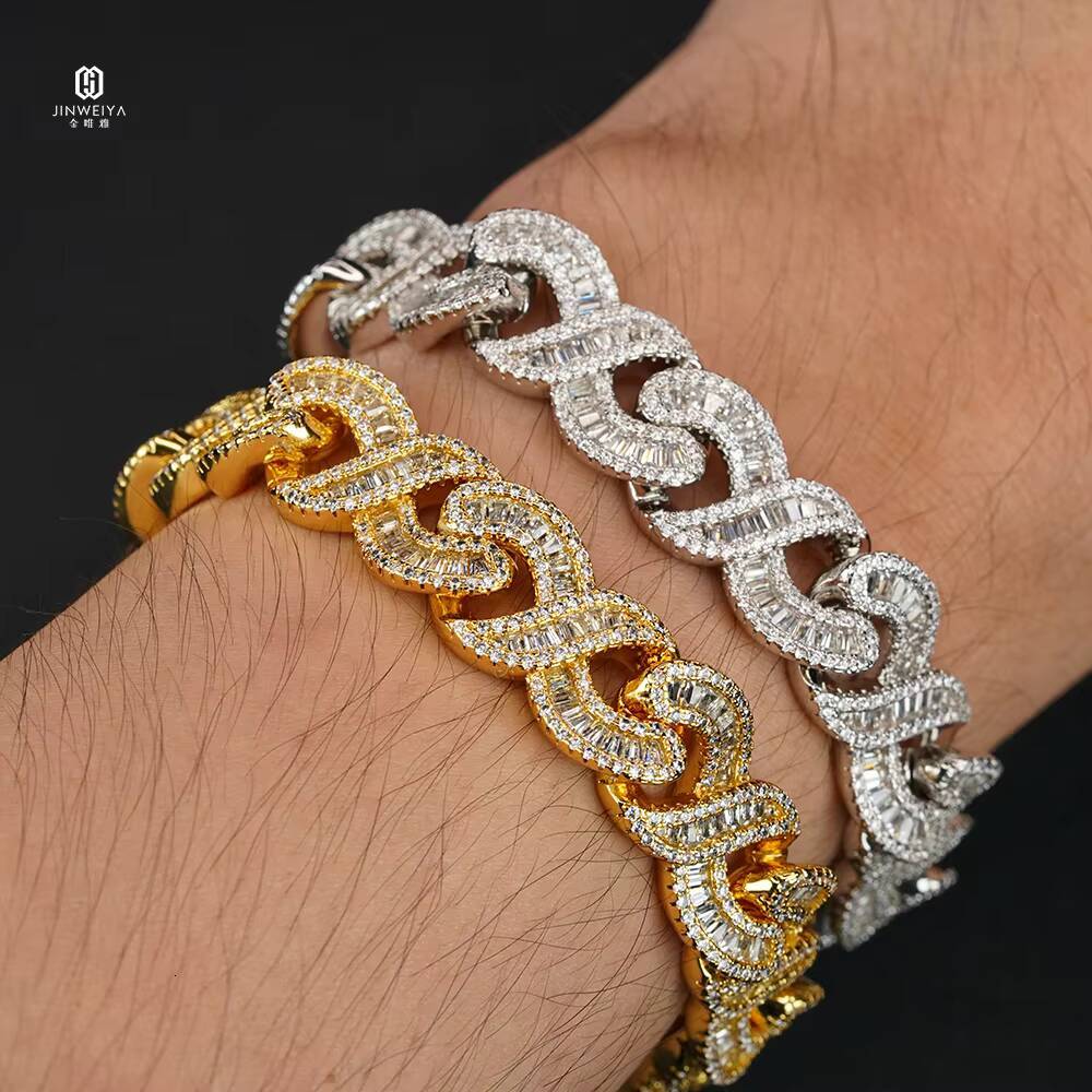 925 Silver Cuban Link Necklace for Men 12mm Moissanite with Rhodium Plating Mens Jewelry