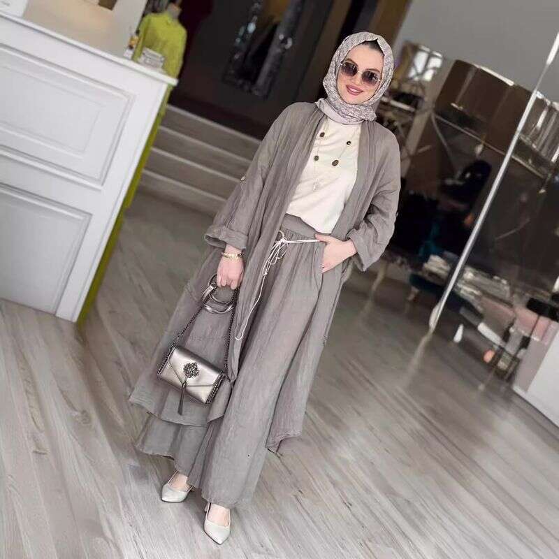 Women's Clothing Spring And Summer New Fashion Loose Long Cardigan Casual Wide Leg Pants Two Piece Suit