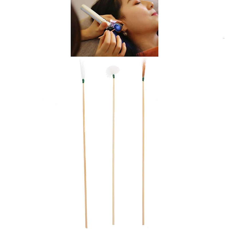 10PCS/Set Spoon Cleaner Stick Health Care Goose Feather Earpick Wax r Curette Adult Bamboo Handle Ear Dig Tools 250726
