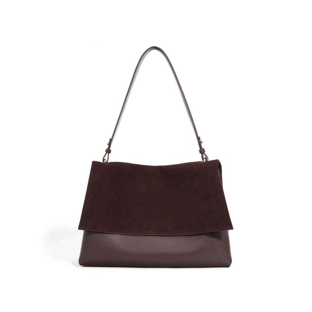 Suede High Genuine Cowhide Polish Leather Fashion Handbag for Women OEM High-End Standard Lady Shoulder Bag Winter Autumn