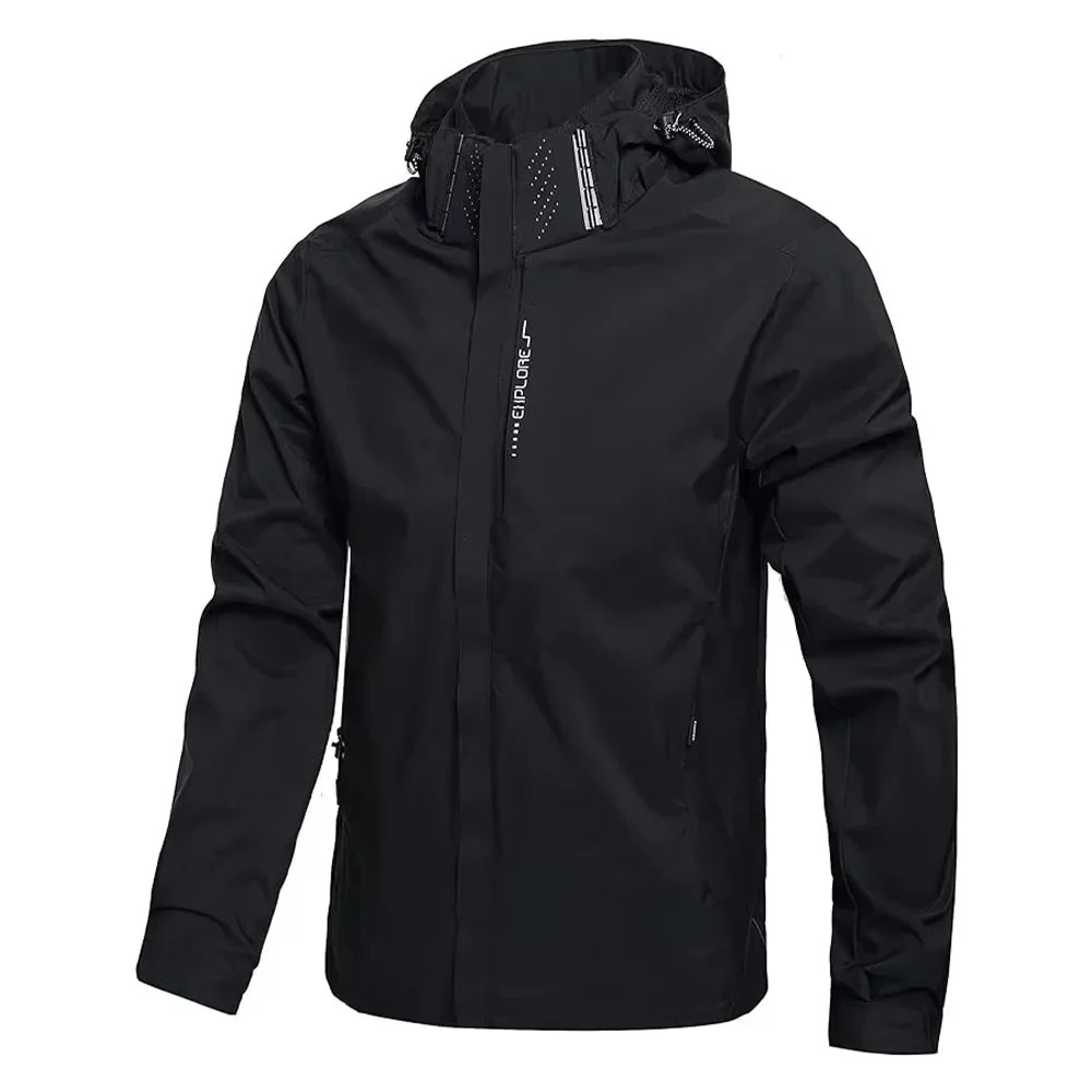 Mens Lightweight Waterproof Rain Jacket Hooded Outdoor Windproof Hiking Climbing Raincoat Breathable Outer Layer for Outdoors 250730