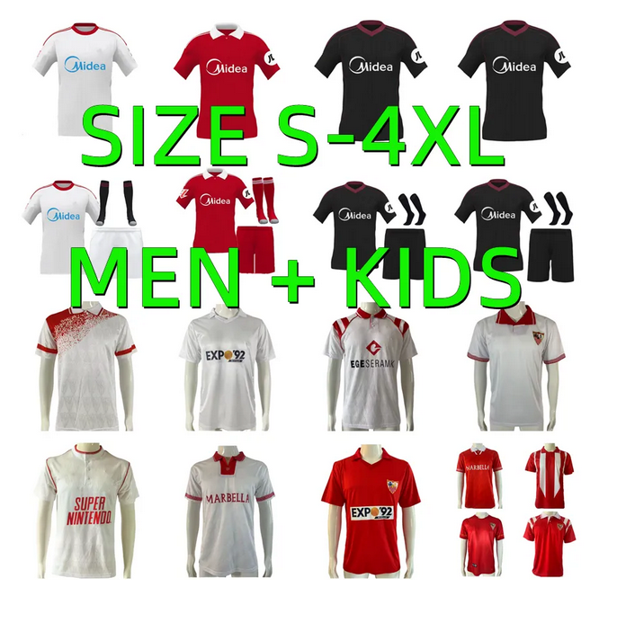 2025 2026 Sevillas J.NAVAS soccer jersey 25 26 ISAAC SOW SAUL SUSO GUDELJ LUKEBAKIO PEQUE EJUKE 87 90 91 92 93 94 96 Retro SUKER MARADONA Men Kids football shirts uniform