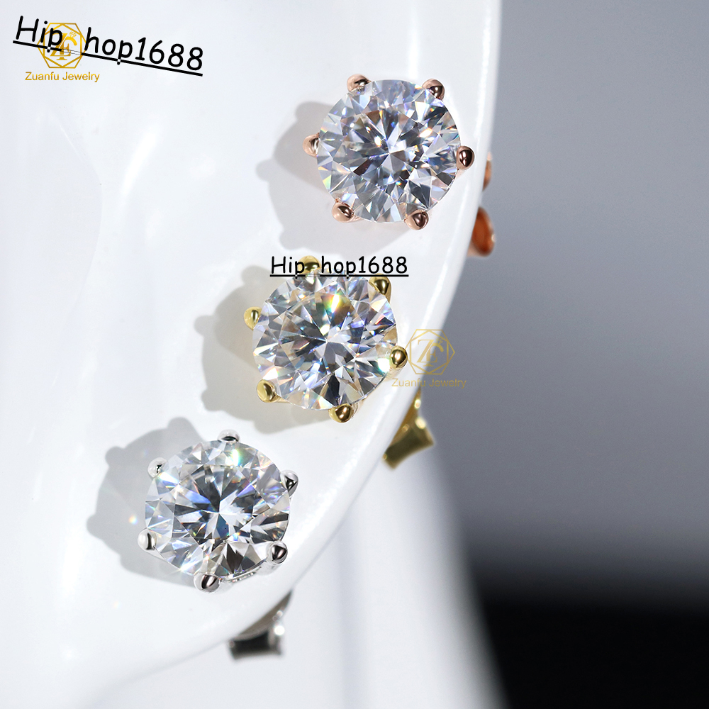IGI Certified 0.5CT 1CT 1.5CT 2CT Lab Diamond Stud Earrings 6 Prongs DEF Color VVS VS Clarity HPHT CVD Diamonds Earrings