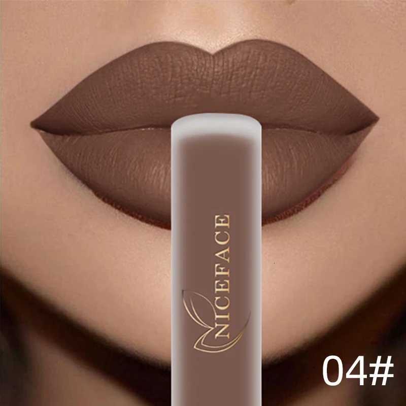 Niceface Nude Liquid Lipsticks Waterproof Velvet Matte Lip Gloss Long Lasting Non-Stick Cup Lip Tint Makeup Pigment Cosmetics G250728