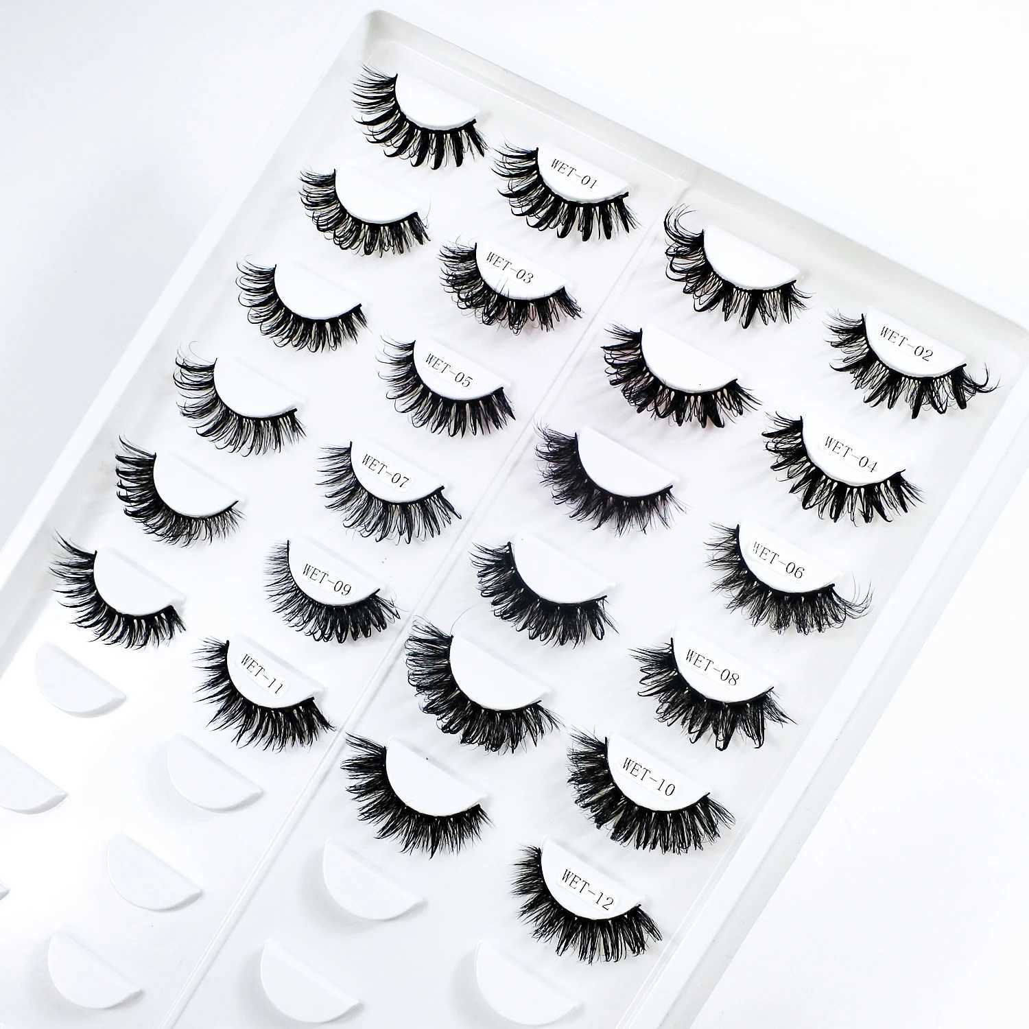 New Wet Spiky Lashes Makeup D Curl Russian Strip Fake Eyelashes Cosplay Natural Full Strip Lashes Supplies Z250730