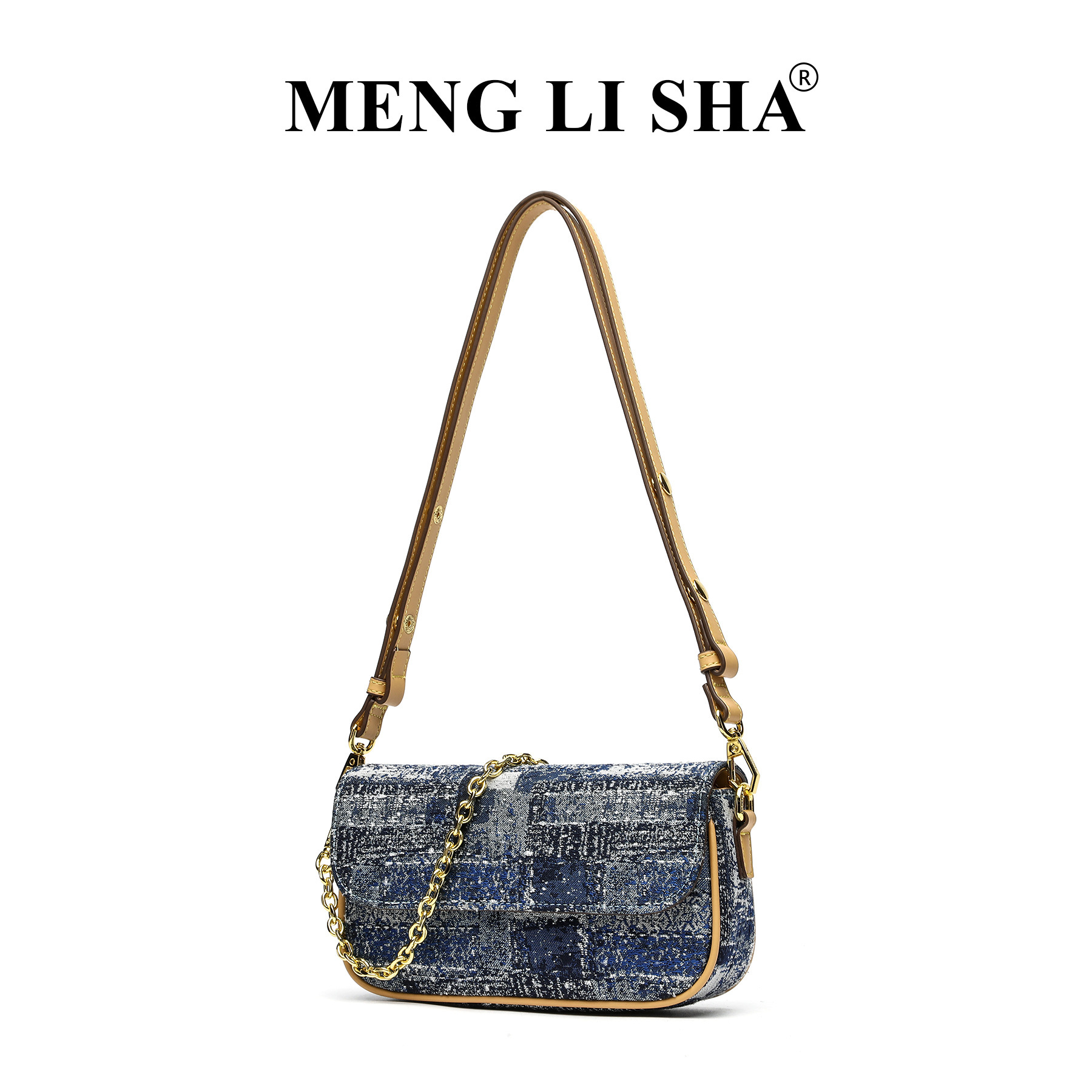 2025 Spring Summer New Niche Denim Handheld Crossbody Chain Small for Women Commuting Versatile Shoulder Underarm Bag ddmymoon
