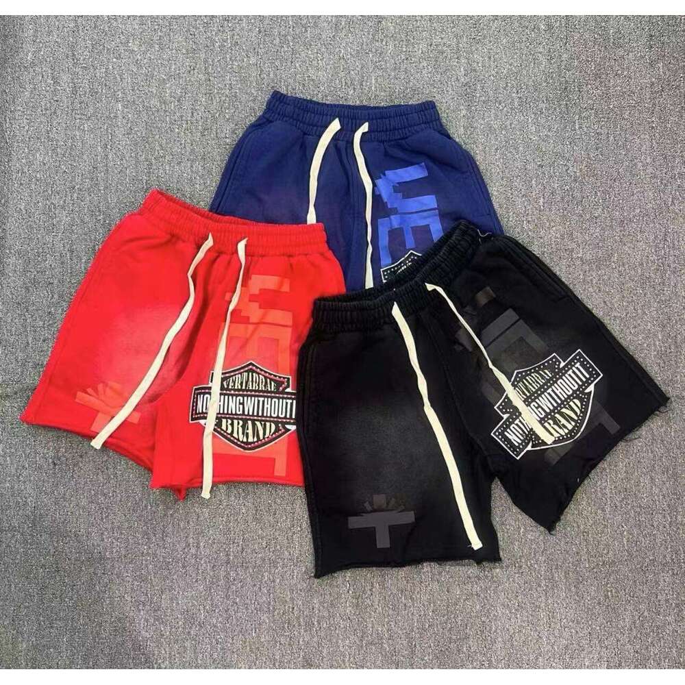 2025VERTABRAE Printed Trendy Brand New Gothic High Street White Square Rope Shorts