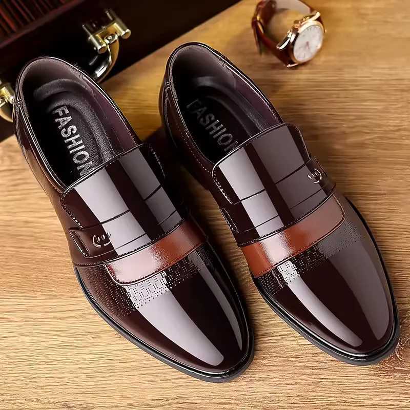 Mens casual leather shoes Mens casual leather shoes for business formal wear Fion multi-functional business and wedding shoes Y250731