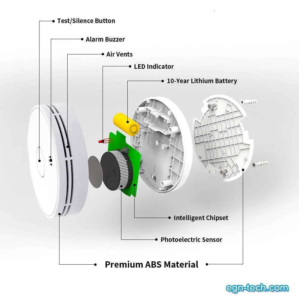 Standalone Smoke Alarm customization V-Come Advanced Alarm Detector with Long-Lasting Lithium Battery for Home Safety VS02
