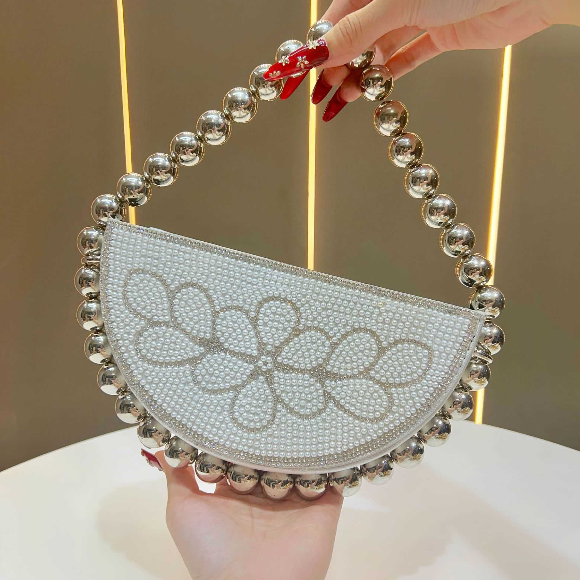 New Womens Handbag Socialite Rhinestone Beaded Evening Bag French Dress Handbag Crossbody Evening Bag