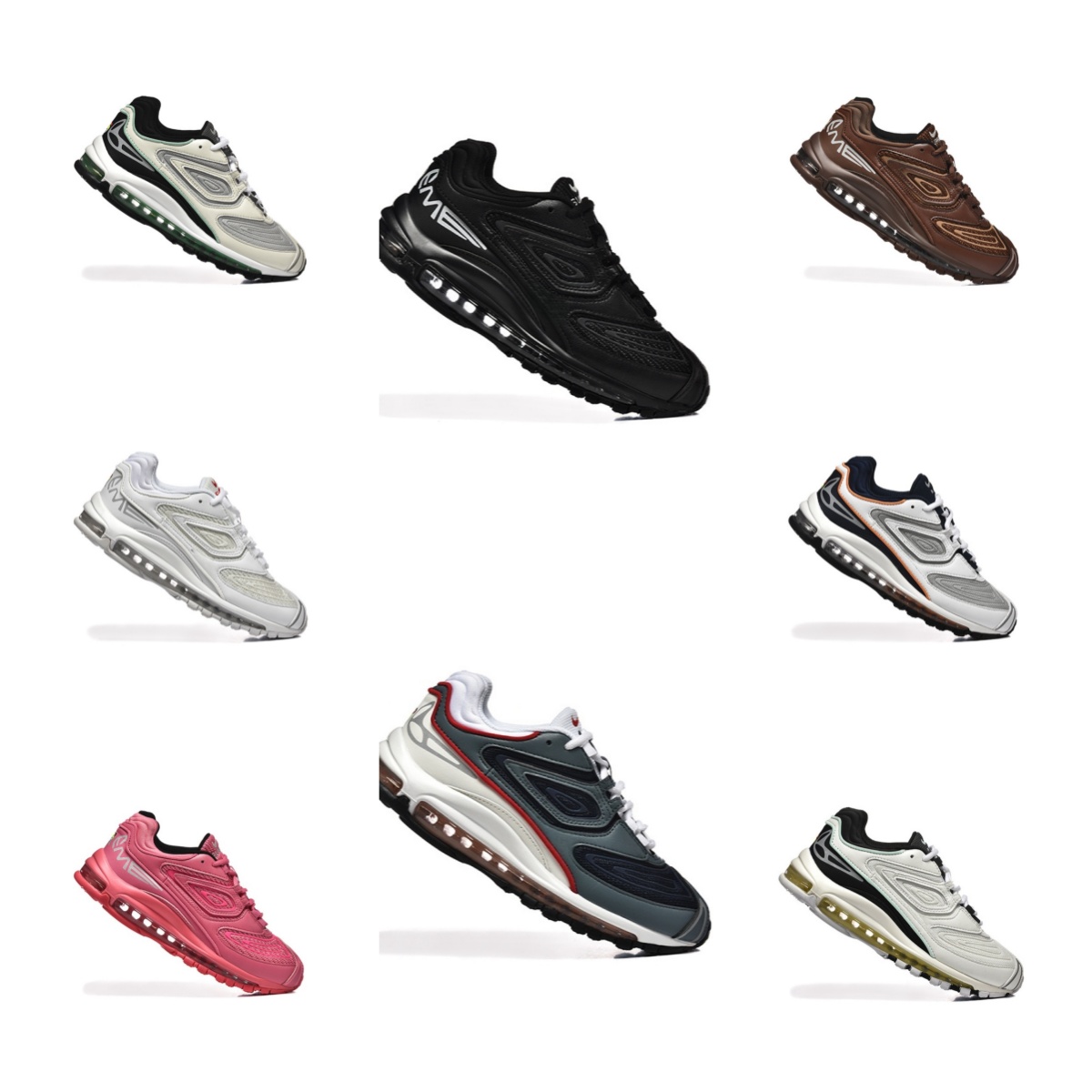 Mens Brand Running Shoes Designer Run Sneakers 98 TL Black White Pink Brown 98S Man Athletics New Style Sports Trainers For Male Cushion Footwear Tenis Chaussure Shox