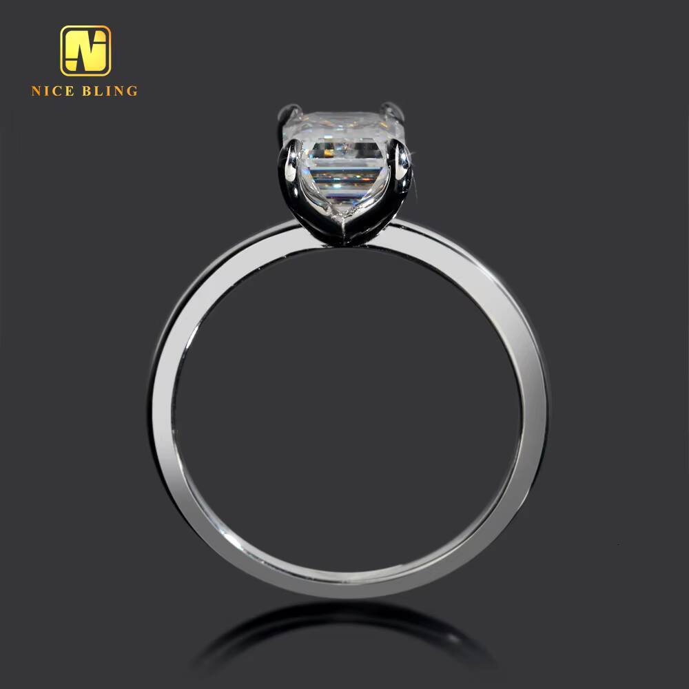 Wholesale 925 Sterling Silver Emerald Cut Vvs Diamond Engagement Rings Women Ring Moissanite Women Ring