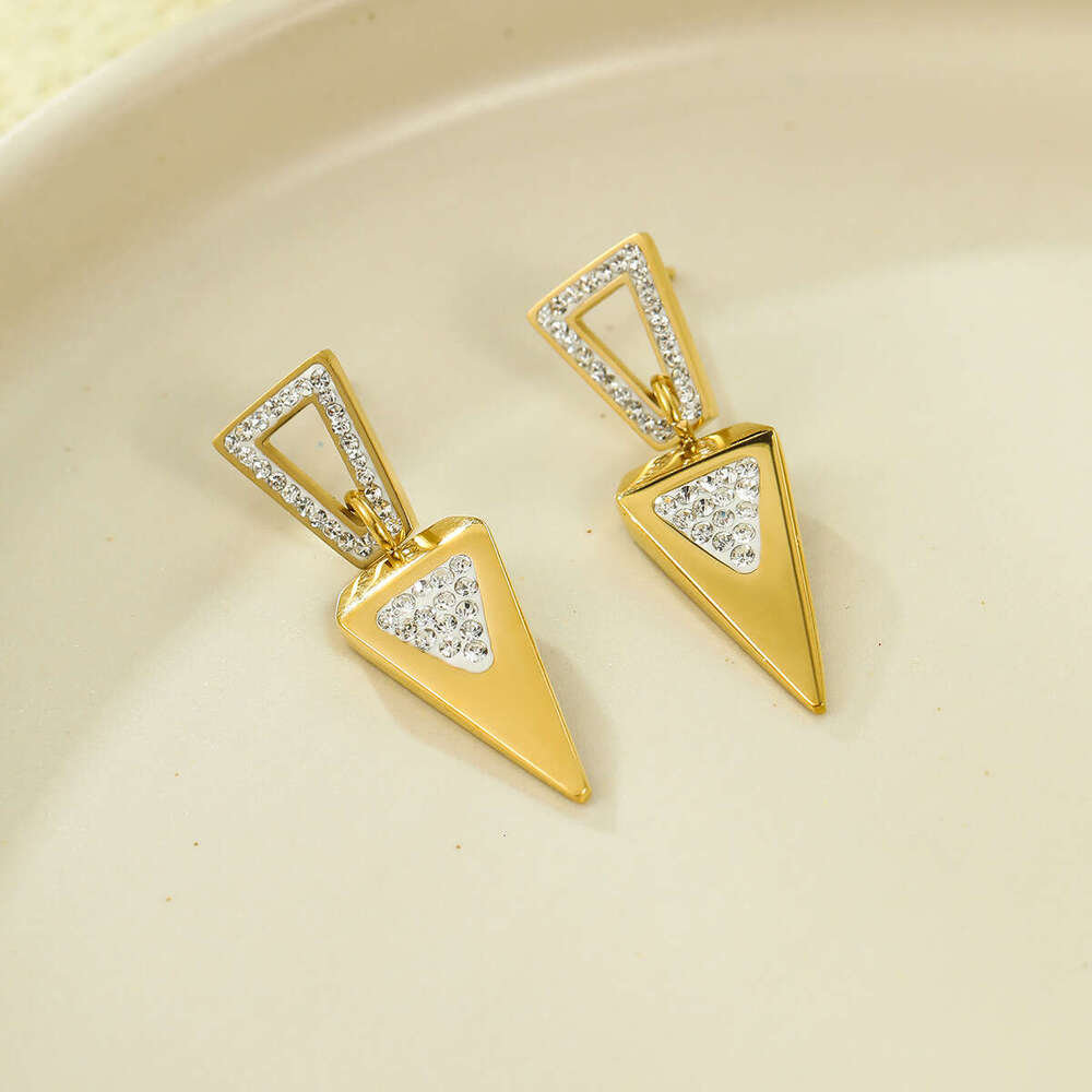 Titanium Long Style High-end Jewelry Gold Stainless Steel Winter Stud Drop Earrings for Women