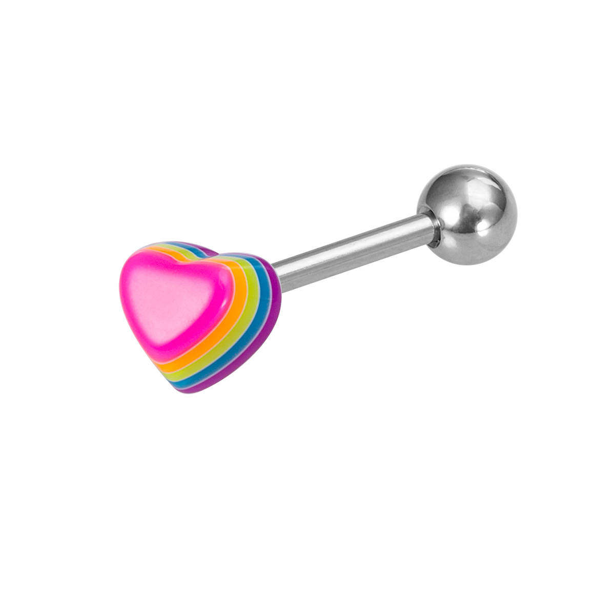 Love stainless steel acrylic pentagram gradient tongue nail human puncture jewelry wholesale