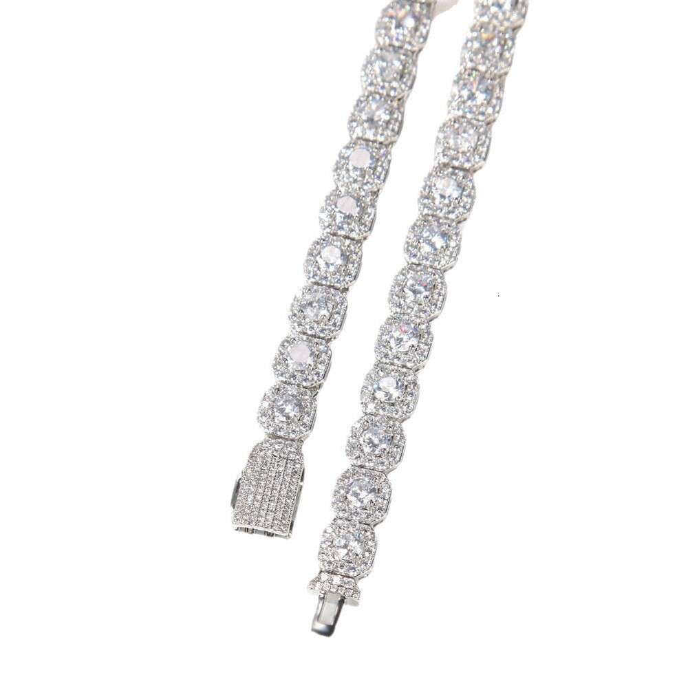Reverse Love Chi Cheng Same Style 10mm High-end Design Hip-hop Copper Inlaid Zircon Sugar Cube Trendy Bracelet
