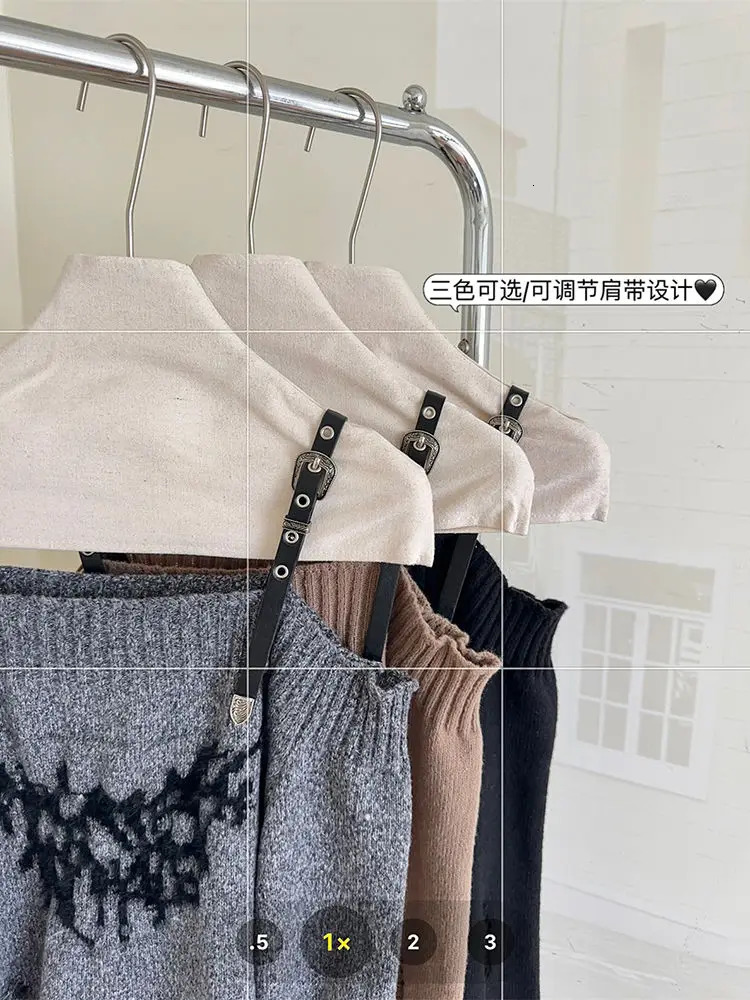 Hip Hop Off Shoulder Long Sleeves Strap Knitted Pullover Autumn Winter tie Loose Sweaters Grunge Top Womens Sweater 250723