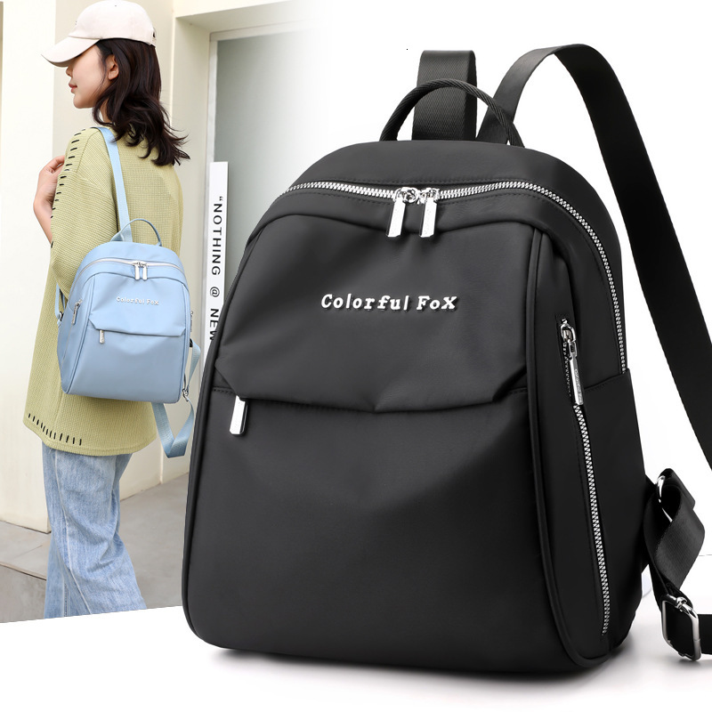 Colorful Fox2025 New Women's Korean Style Trendy Backpack Large Capacity Water-Resistant Student School Bag ddmymoon