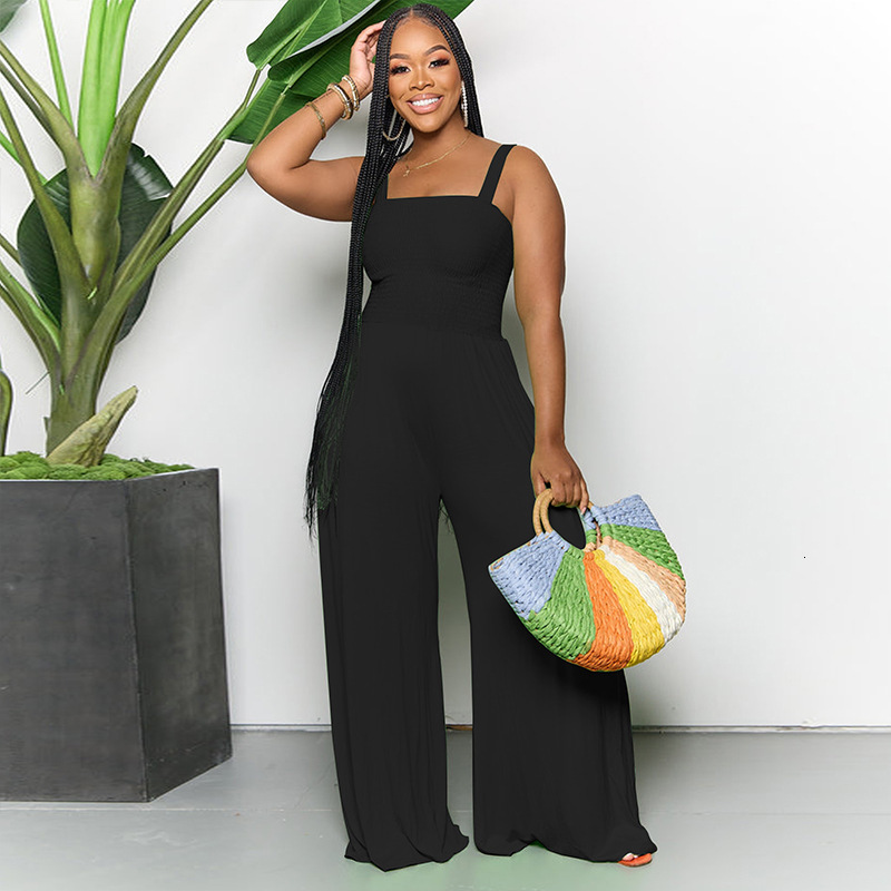 F1289 New Womens Solid Color Fashion Casual Jumpsuit