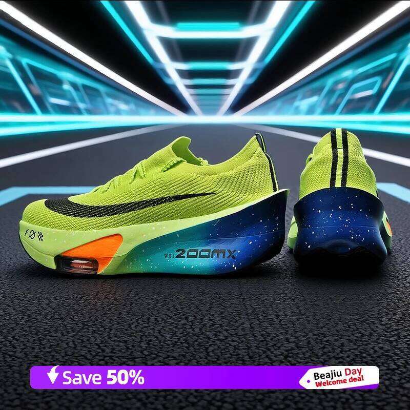 Men Running Shoes Carbon Plate Speciality Marathon Sports Breathable Lightweight Women's Comfortable Nonskid Leisure Sneakers
