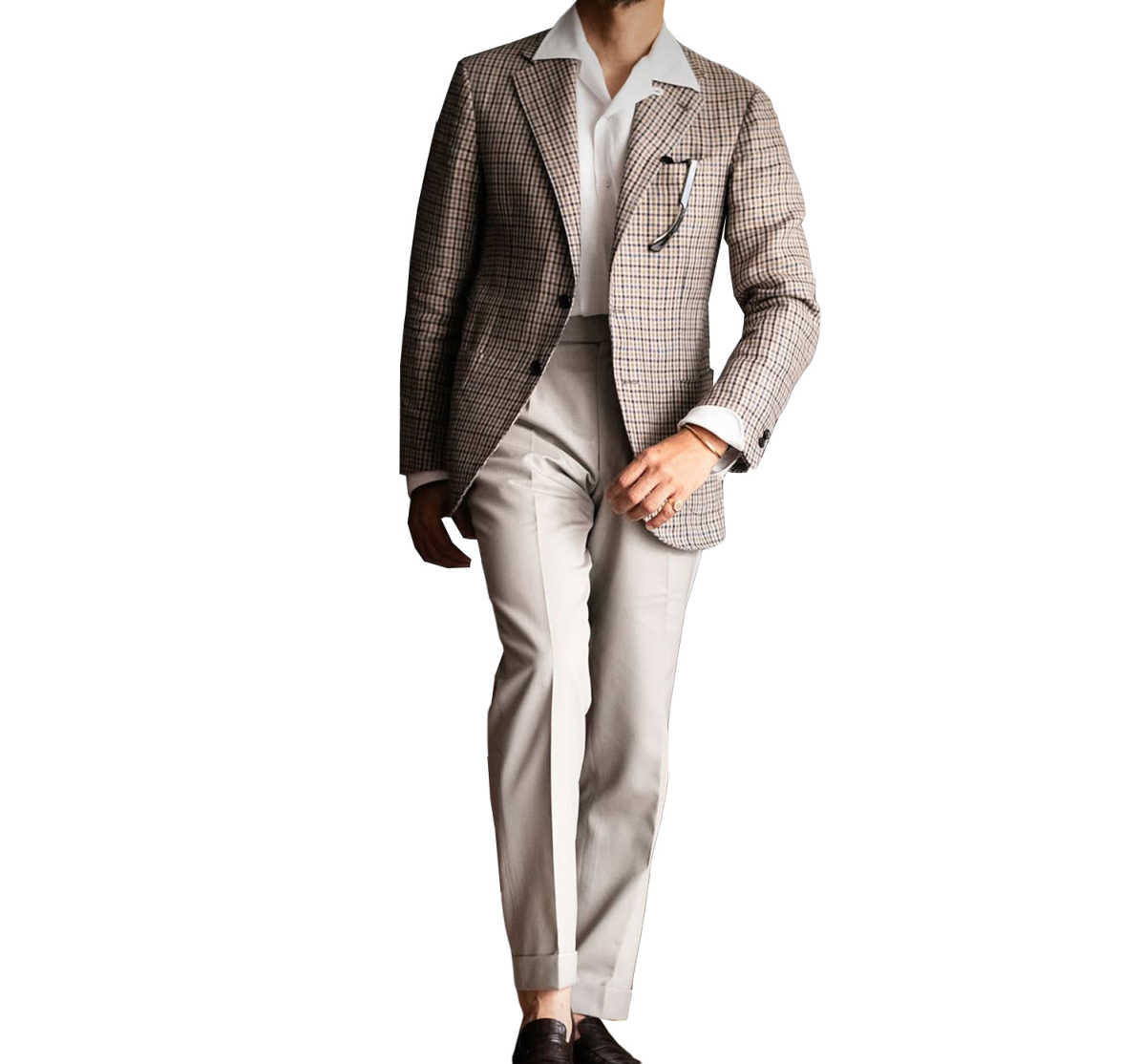 New Plaid Men Suits Single Breasted Groom Tuxedos 2 Pcs Jacket Pants Business Casual Formal Wear Party Prom Customized