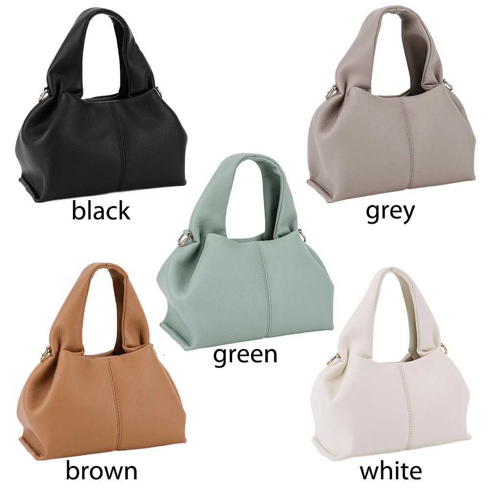 Soft Cloud Bag Solid Color Dumpling Clutch Purse with Removable Strap Crossbody Bag PU Leather Top Handle Bag Y250729