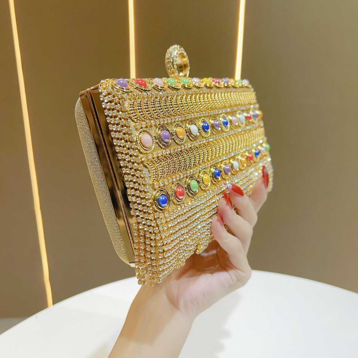 Tassel Evening Bag Rhinestone Dress Party Gift Bag Handheld Banquet Bag Light Luxury Sparkling Diamond Bag