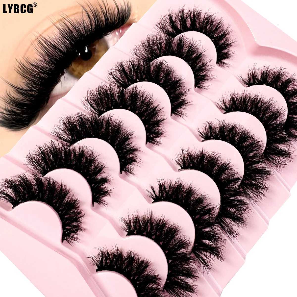 3D Mink Lashes Cat Eyelashes Fluffy Wispy Volume Lashes Natural Feathery Effect Lightweight Flexible Band Fake Lashes Z250730