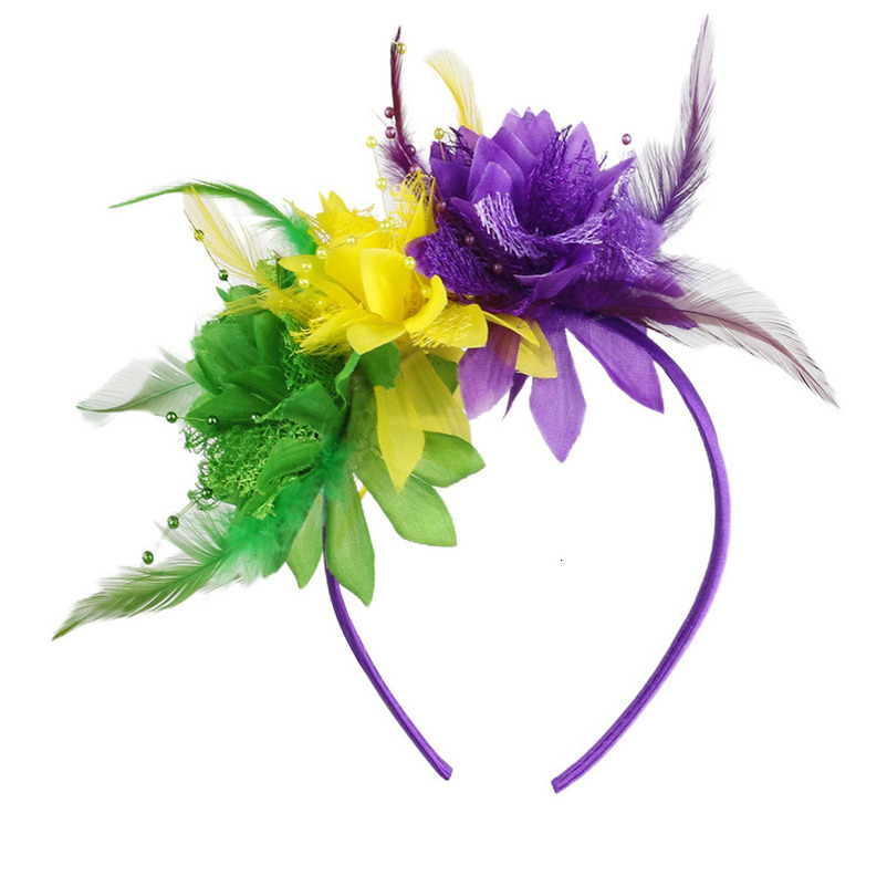 Carnival Flower Party Gathering Performance Feather Headband Bride Hair Accessories