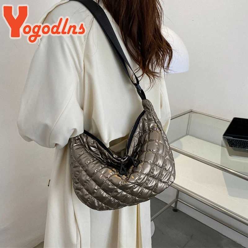 Yogodlns Winter Space Cott Shoulder Bag For Women Rhbus Dumpling Bag Luxury Fem Crossbody Bag Armpit Handbag Sac Y250730