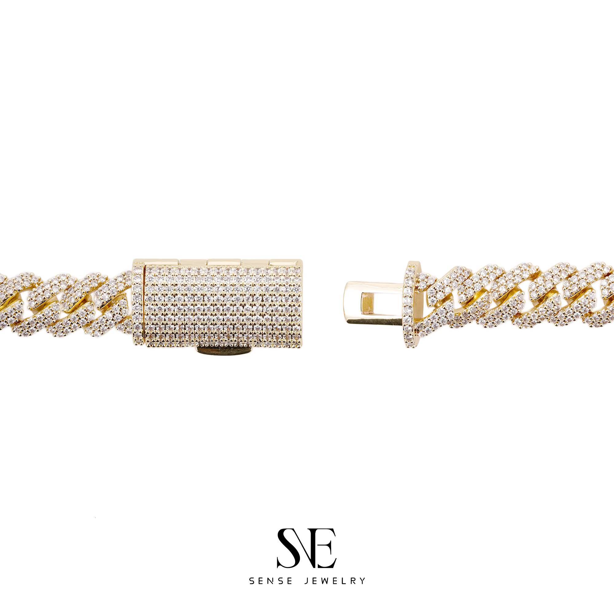 1pc Moissanite Bracelet Bangle Hip Hop Style S925 Silver Iced Out Necklace VVS Moissanite Men Necklace Bling Cuban Link Chain