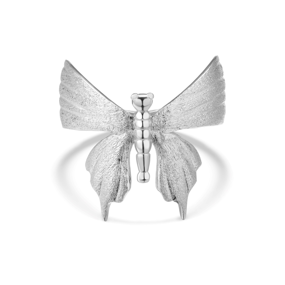 Chic & Stylish Ladys Butterfly Motif Ring Made from Genuine 925 Silver