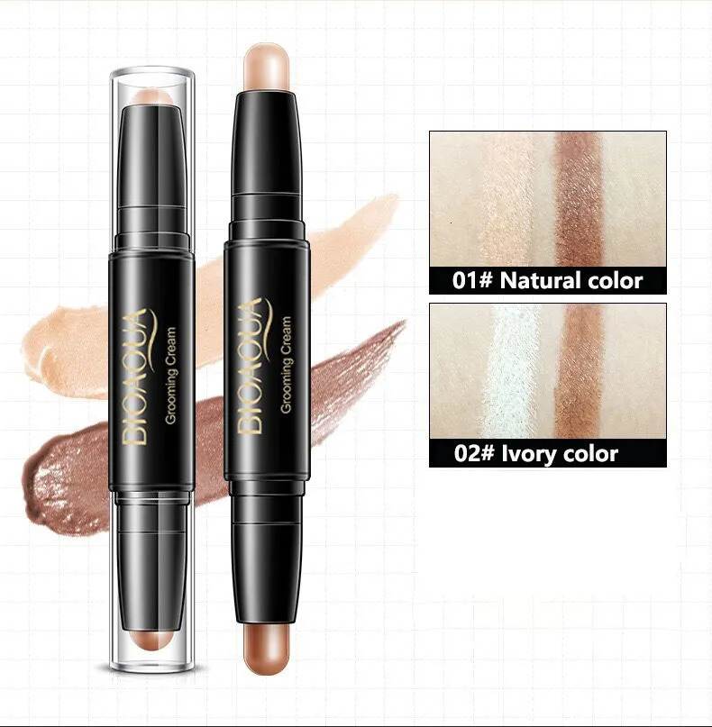 Double Head Contour Face Foundation Concealer Pen Long Lasting Dark Circles Corrector Contour Concealers Stick Cosmetic Makeup 250730