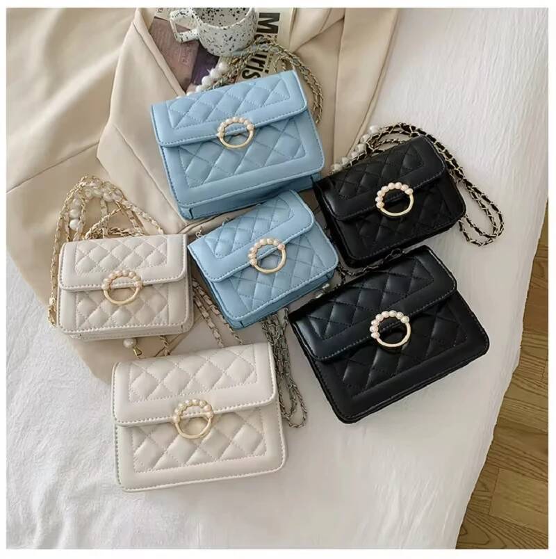 Summer Mini Small Handbags New Tide Pearl Chain Bags Women's Bag Versatile White Single Shoulder Crossbody Handbag