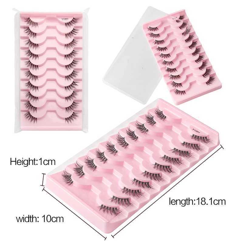 3/5/10 Pairs New Faux Mink Lashes Natural False Eyelashes Wispy Fluffy Eyelash Extensions Makeup Half Lashes Tool Z250730