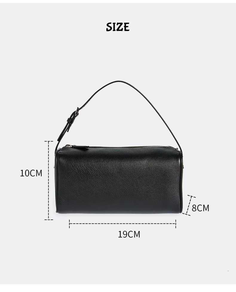 Pencil Bag Head Layer Premium Hand Woven Crossbody Large Capacity Simple Commuter Soft Leather Underarm Bag Y250729