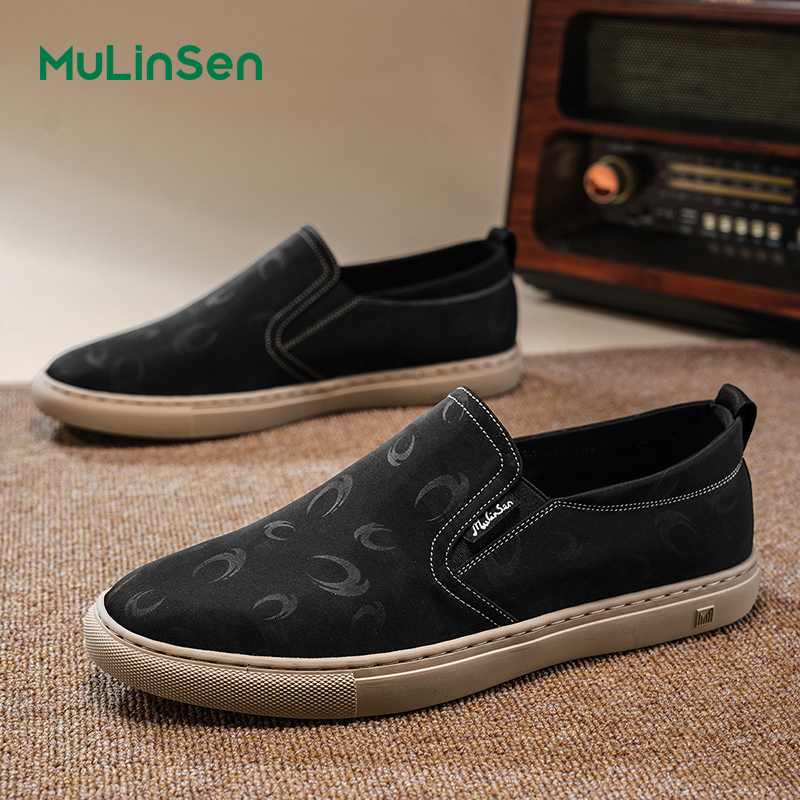 Mulinsen men's slip-on shoes, soft-soled Old Beijing cloth shoes, summer breathable canvas shoes, casual slip-on shoes