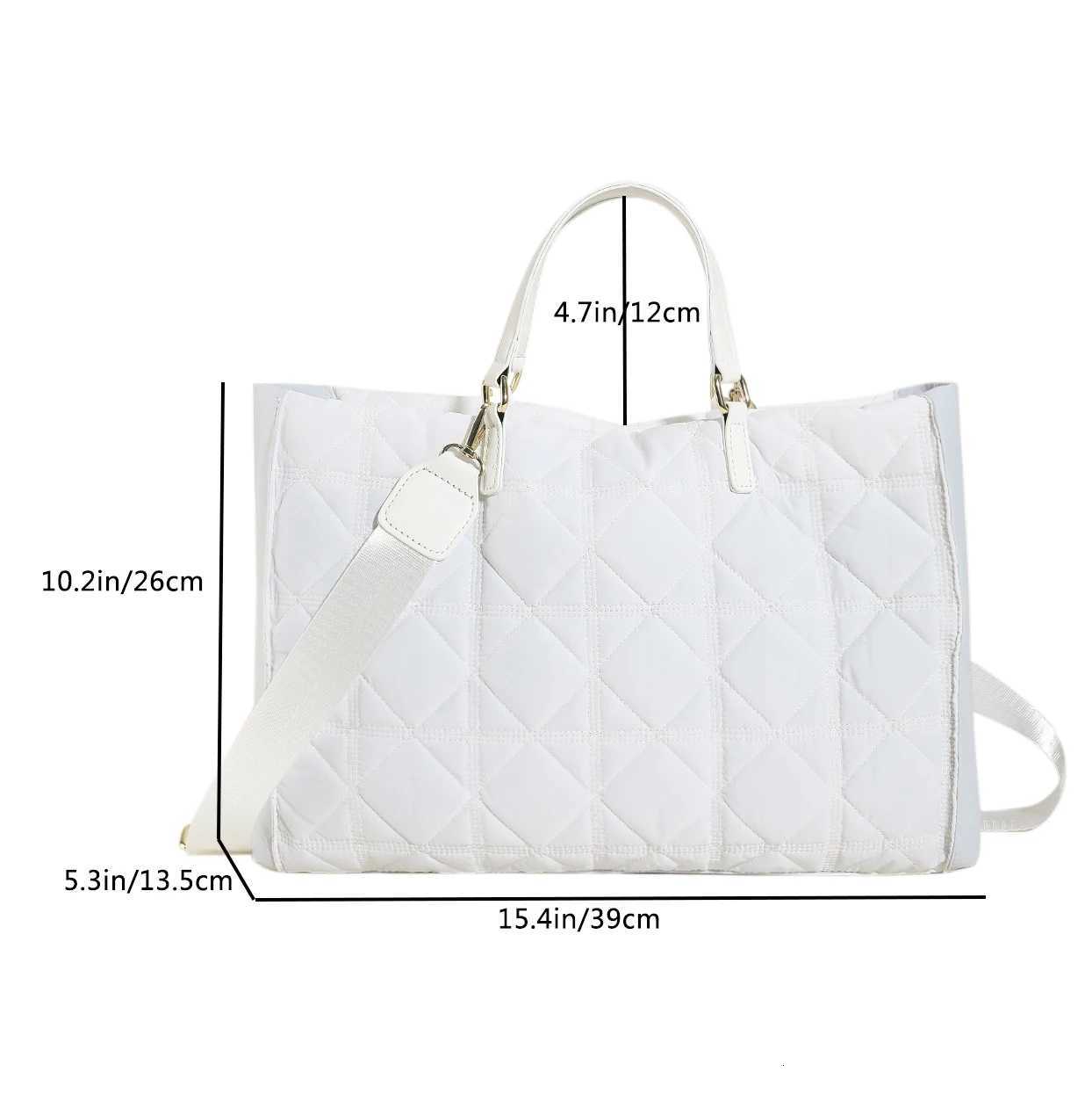 Green Padded Handbag Fi Quilted Shoulder Bags For Women 2023 Winter Space Cotton Shopper Bag Portable Large Capacity Tote Y250730