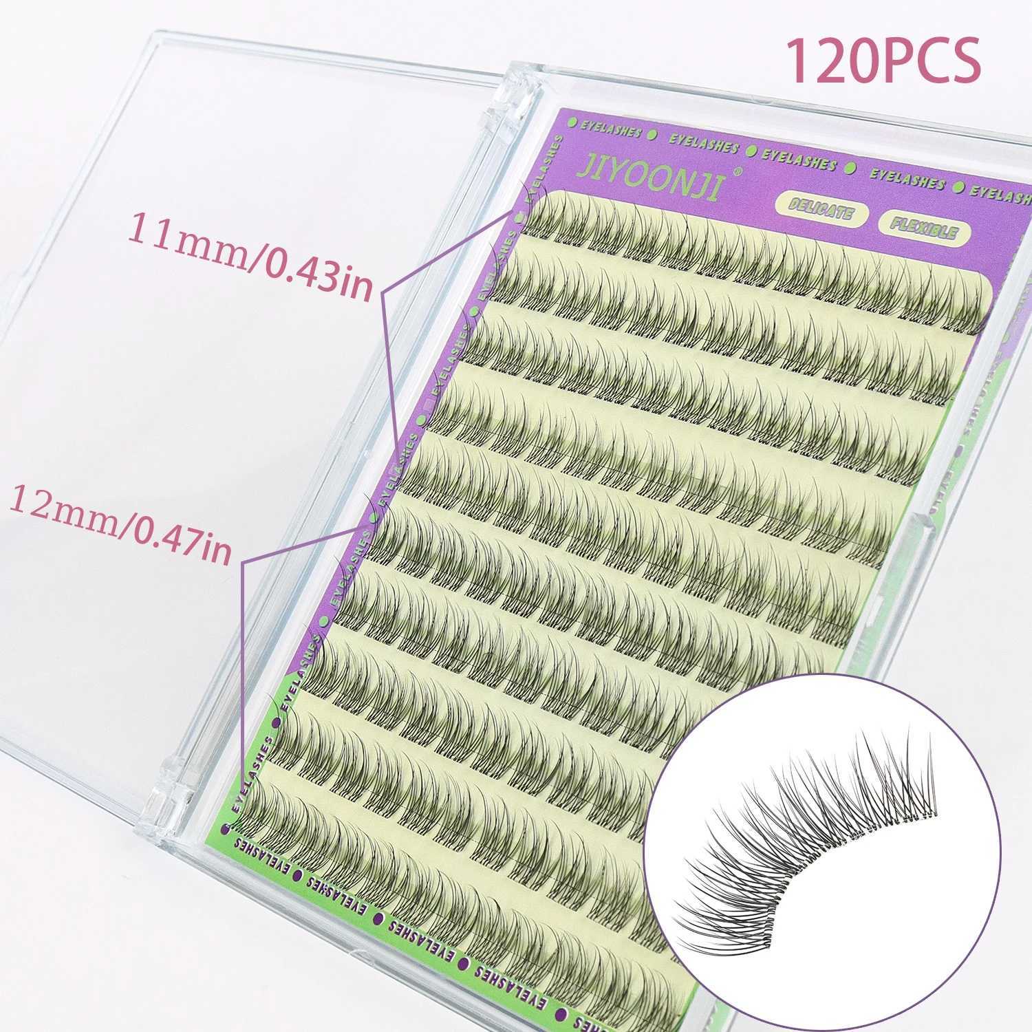 120PCS Natural Self Adhesive Eyelashes Clusters Reusable Wispy Cluster Eyelashes Extension No Glue Needed With Tweezers 11/12MM Z250730