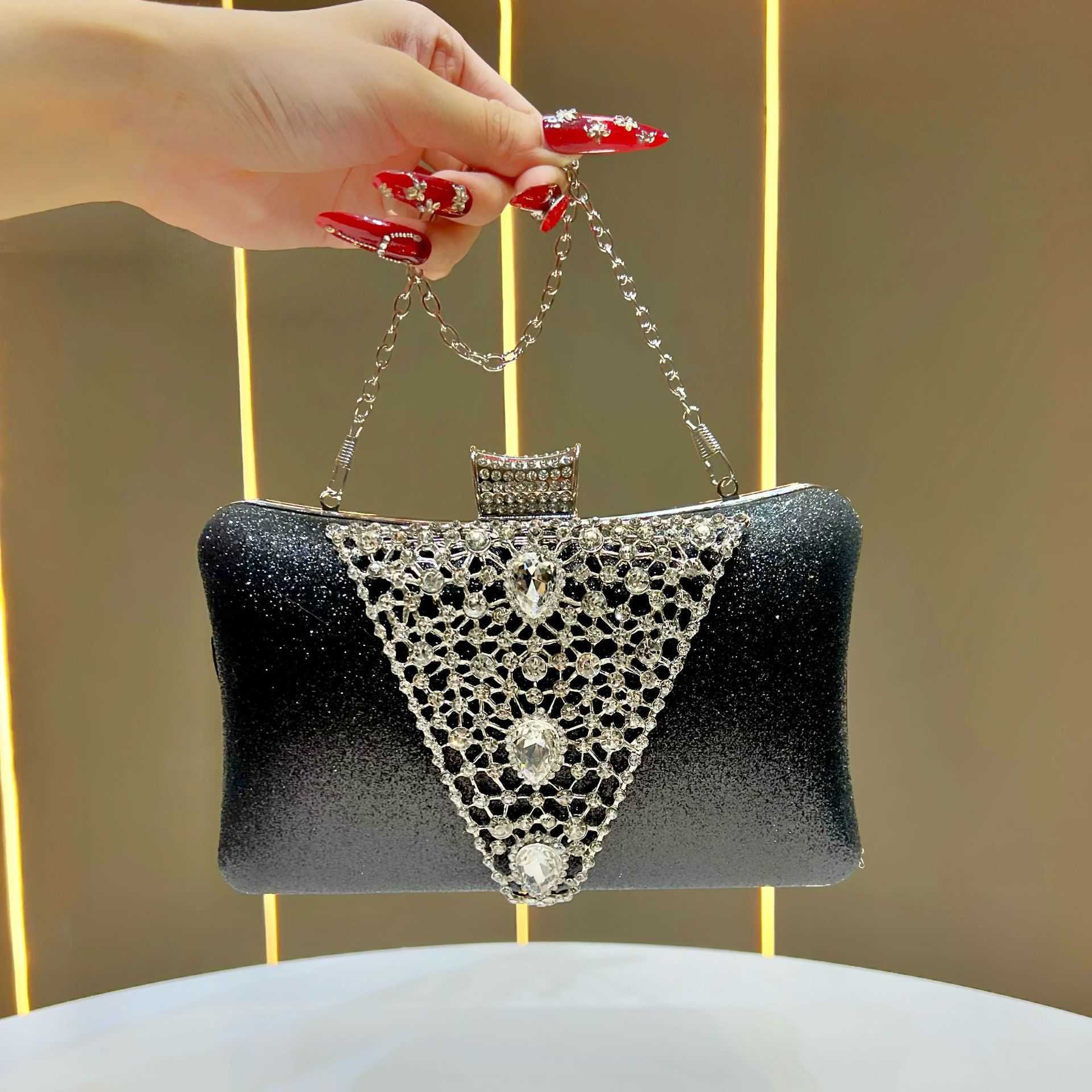 New Evening Bag Rhinestones Womens Handbag Formal Evening Chain Bag Crossbody Clutch Bag for Women